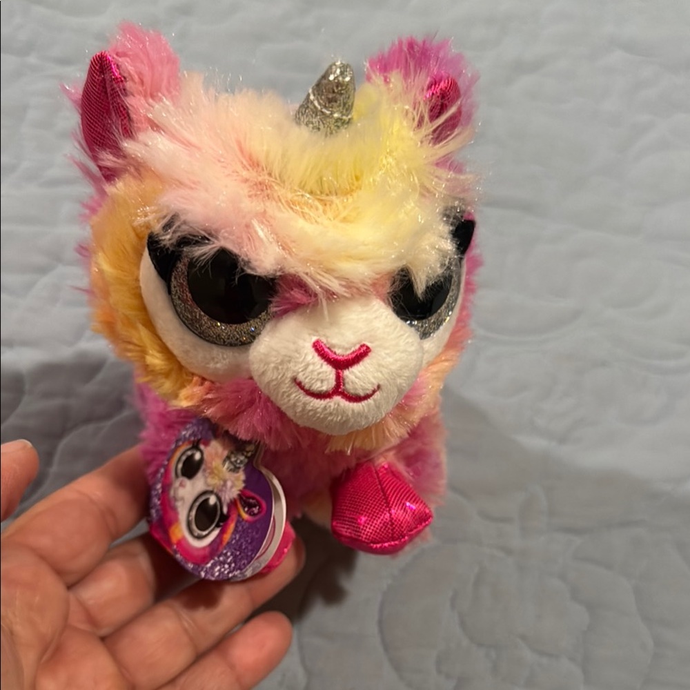COPY - Zuru Coco Surprise  Unicorn Llama Stuffed Animal - Pink, Yellow, White